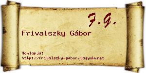Frivalszky Gábor névjegykártya