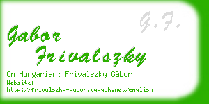 gabor frivalszky business card